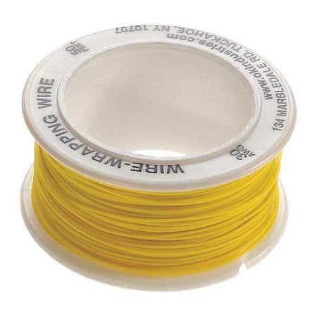 Ok Industries Spooled Wrapping Wire, 30 AWG, Yellow, Kynar(R), 50 ft R-30Y-0050