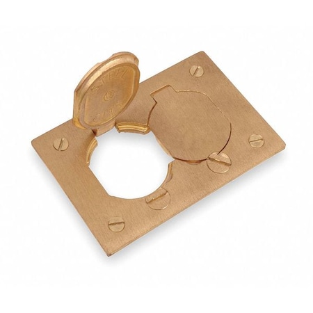 Steel City Floor Box Cover, 2, Rectangular, Brass P 64 DS