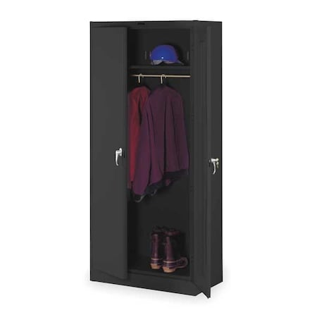 Tennsco Wardrobe Storage Cabinet, 78 in H, 36 in W, Black, 0 Drawers 1871BK