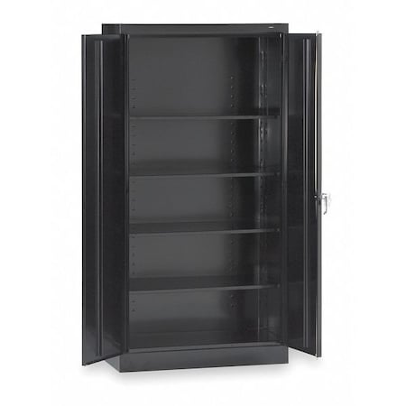 TENNSCO Stationary Storage Cabinet, 24 Gauge Steel, 72 in H x 36 in W x 24 in D, Black 7224BK