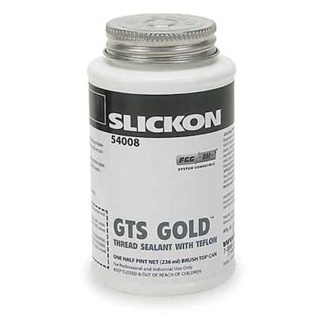 Anti-Seize Technology Pipe Thread Sealant 9.6 fl oz, Brush-Top Can, Slickon GTS Gold, Yellow, Paste 54008