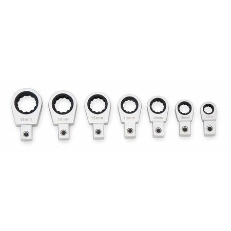 Blackhawk By Proto Ratcheting Box Wrench Head Set, 7 PC, mm BWD-1307MS