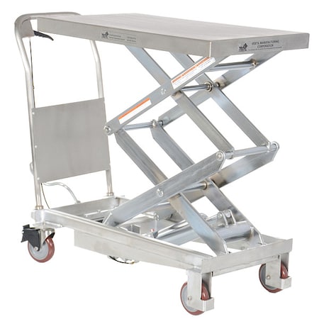 Zoro Select Scissor Lift Table, 800 lb. Cap, 20"W, 35-1/2"L CART-800-D-PSS