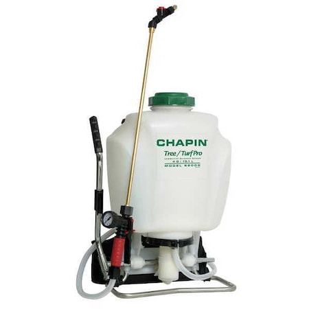 Chapin 4 gal Backpack Commercial Sprayer, Polyethylene, 48 in L Hose, 18 in L Wand, 90 psi Max 62000