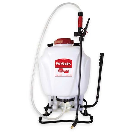 Chapin 4 gal Backpack Sprayer, Polyethylene, 48 in L Hose, 90 PSI, Cone/ Fan Nozzle Spray Pattern, Manual 64800