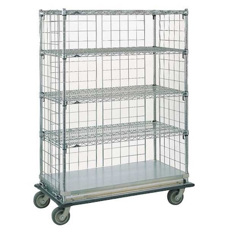 Metro Medical Exchange Cart, Steel, 1,000 lb Load Capacity, 4 Shelves, 63 1/2 in L, 26 in W, 70 1/2 in H LXH56C