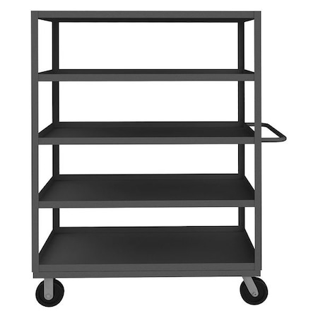 Zoro Select Utility Cart with Lipped Metal Shelves, Steel, 3,000 lb Load Capacity, 5 Shelves, 66 1/2 in L RSC-306068-5-3K-95