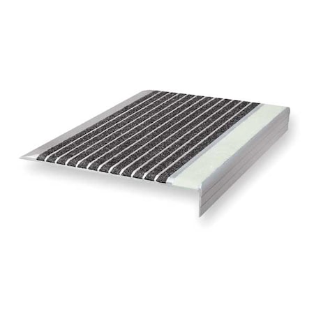 Wooster Products Stair Tread Cover Extruded Aluminum Black/Photoluminescent, 36 in W x 9/32" Thick 500NG3