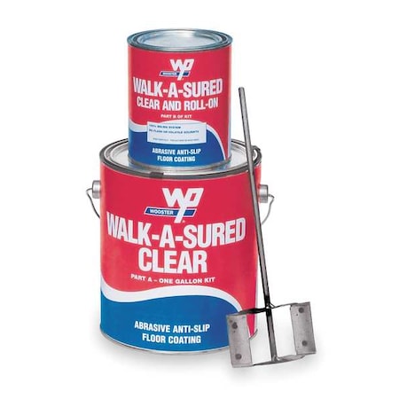 Wooster Products 1 gal Anti-Slip Floor Coating, Gloss Finish, Gray, 100% Solid Base WAS-GRY