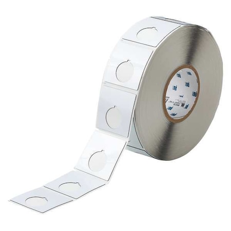 Brady 2.400" x 2-13/32", Adhesive Push Button Label, White THTEP-170-593-.5