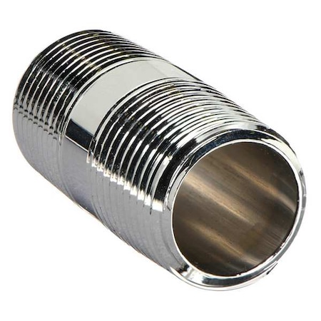 Zoro Select 1/2" MNPT x 4-1/2" TBE Brass Pipe Nipple Sch 40 81300-0845