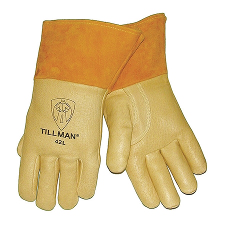 Tillman 42 Welding Gloves, Straight Cuff, Reinforced Thumb, Premium Pigskin, L, 1 PR 42L
