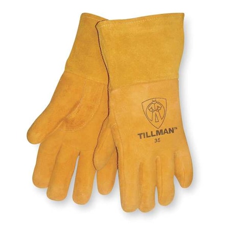 Tillman Welding Gloves, Gauntlet Cuff, Straight Thumb, A Leather Cowhide, L, 1 PR 35L