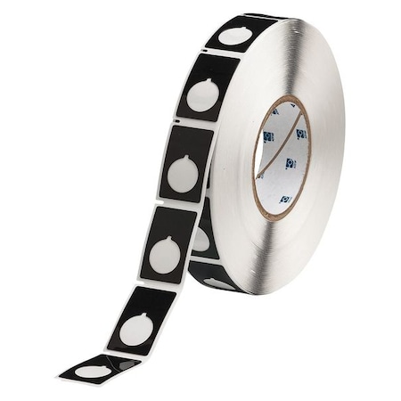 Brady 1-1/5" x 1-7/8", Adhesive Push Button Label, Black THTEP-168-593-.5BK