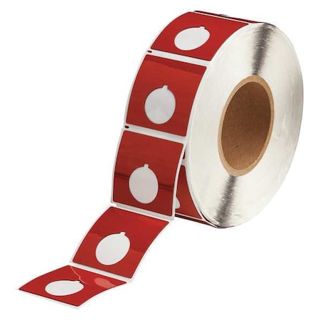 Brady Push Button Label, Red, Labels/Roll: 500 THTEP-170-593-.5RD