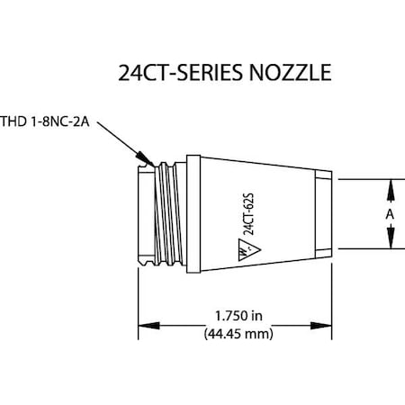 Tweco Nozzle, Bore 5/8 In, Series 24, PK2 12401581