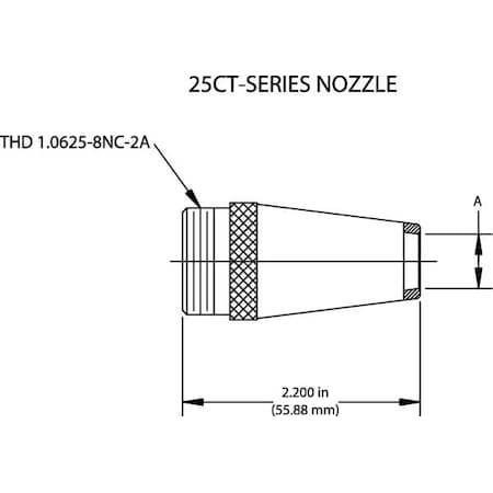 Tweco Nozzle, Bore 5/8 In, Series 25, PK2 12501440