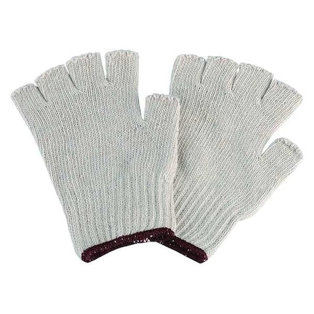 Condor Knit Gloves, Cotton/Polyester, None Uncoated, Knit, Beige, L, 1 PR 2UTZ9