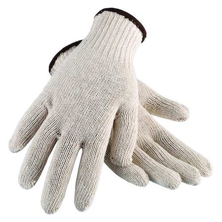 Condor Knit Gloves, Uncoated, Task & Chore, Cotton, Beige, XL, 1 Pair 4NML5