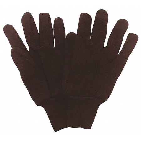 Condor Knit Gloves, Cotton/Polyester, None Uncoated, Knit, Brown, S, 1 PR 2UUJ3