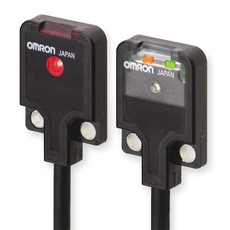 Omron Through-Beam Photoelectric Sensor Set, Bare Wire, Right Angle, Rectangular, Light On, PNP E3T-FT13