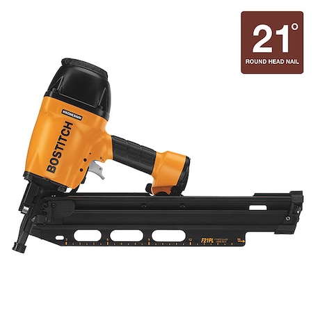 Bostitch Air Framing Nailer, Full Rnd, 21 Deg, Plast F21PL