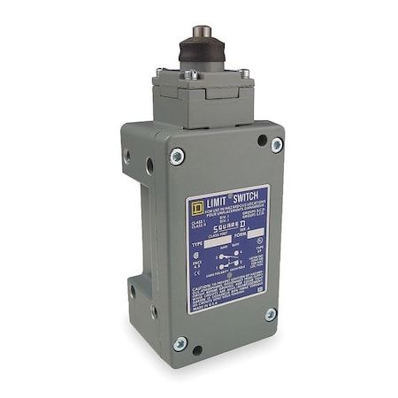 Telemecanique Sensors Hazardous Location Limit Switch, Plunger, 1NC/1NO, 10A at 600V AC, Actuator Location: Top 9007CR53E