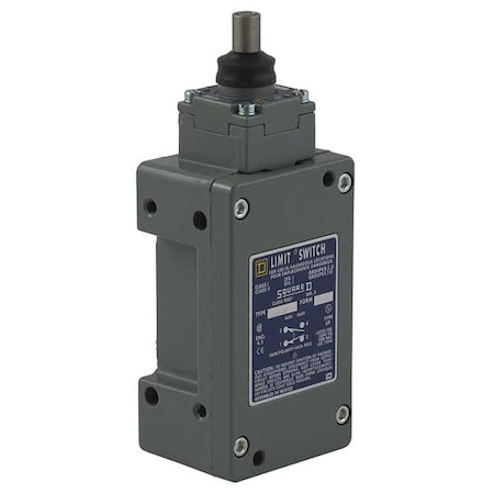 Telemecanique Sensors Hazardous Location Limit Switch, Plunger, Spring Return, 2NC/2NO, 10A at 600V AC 9007CR61R