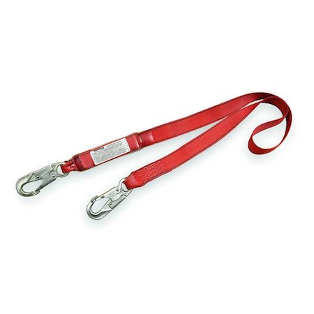 3M Protecta PRO(TM) Pack Shock Absorbing Lanyard, 6 ft. Length, Snap Hook, Steel, 1 Leg(s) 1341001