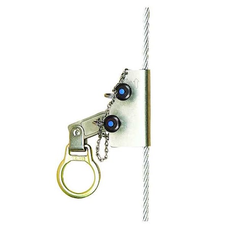 3M Dbi-Sala Rope Grab, Stainless Steel, 310 lb., Silver, For Rope Size: 3/8 in , Cam Locking System 5000338