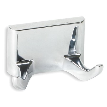 Zoro Select Bathroom Hook, 2 Hook, 1-1/2In D, Chrome 2VAL4