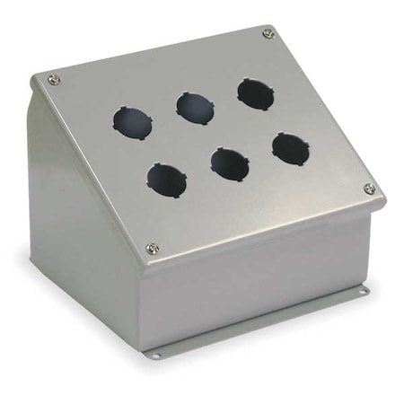 Wiegmann Pushbutton Enclosure, 30mm, 6 Holes, Steel WPBA6