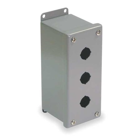 Wiegmann Pushbutton Enclosure, 30mm, 3 Holes, Steel PBXD3