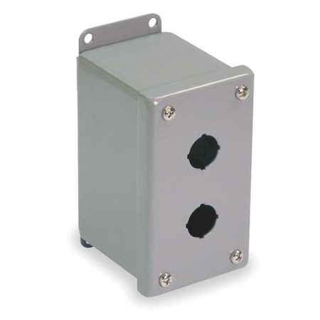 WIEGMANN Pushbutton Enclosure, 22mm, 2 Holes, Steel PBGX2