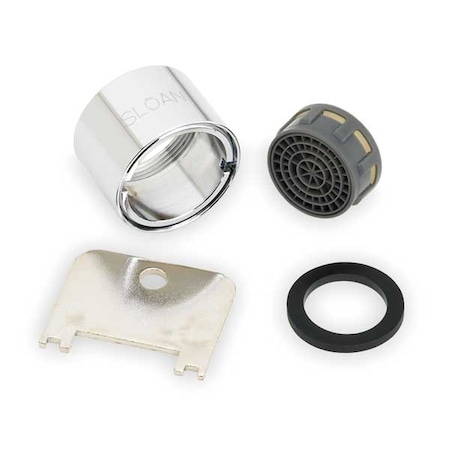 Sloan 2.2 gpm Outlet, 55/64"-27 Thread Size, Chrome, Metal, Plastic, Rubber ETF-1022-A