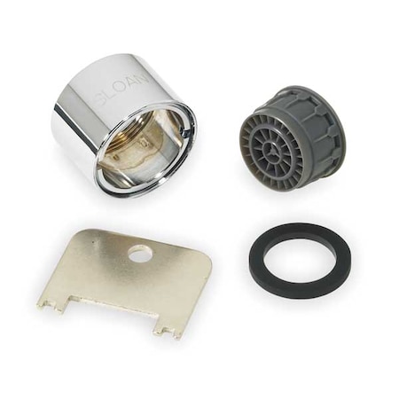 Sloan 2.2 gpm Outlet, 55/64"-27 Thread Size, Chrome, Metal, Plastic, Rubber ETF-1027-A