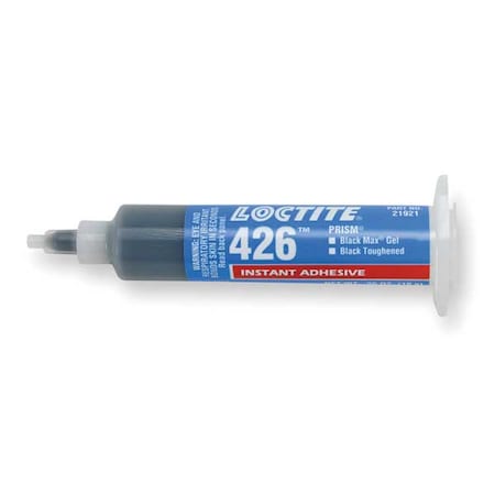 Loctite Instant Adhesive, 426 Series, Black, 0.35 oz