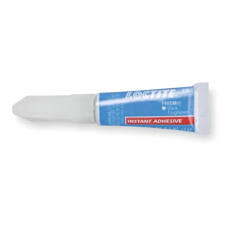 Loctite Instant Adhesive, 410 Series, Black, 0.1 oz, Tube 233757