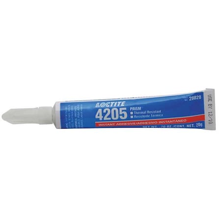 Loctite Instant Adhesive, 4205 Series, Clear, 0.7 oz, Tube 232840