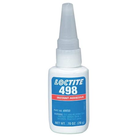 Loctite Instant Adhesive, 498 Series, Clear, 1 oz, Bottle 135469
