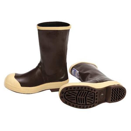 Honeywell Servus Mid-Calf Rubber Boots, Steel-Toe, Neoprene, Chevron Outsole, 12 in H, Copper & Tan, 1 Pair, Size 10 22114/10