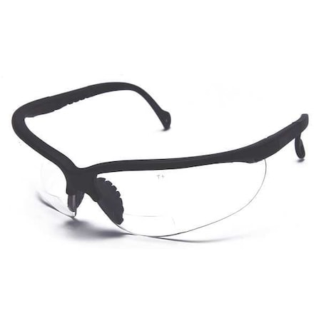 Condor Not Applicable Reader Safety Glasses, Black Wraparound Frame, 1.5 Diopter, Clear Lens, Universal 2VKZ6