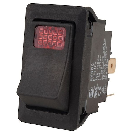 Zoro Select Lighted Rocker Switch, SPST, 3 Connections 2VLR6