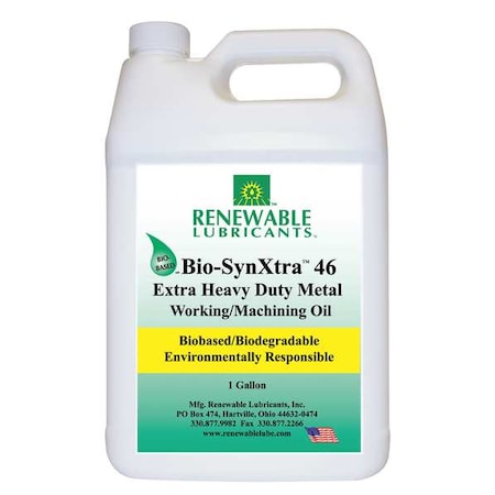 RENEWABLE LUBRICANTS Cutting Oil, 1 gal, Bottle 86873