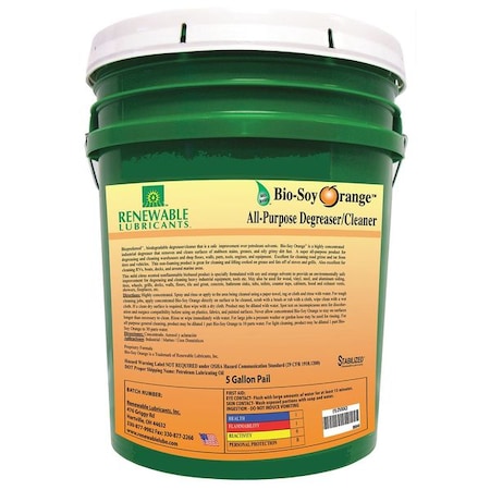 Renewable Lubricants Cleaner/Degreaser, 5 Gal Pail, Liquid 86644