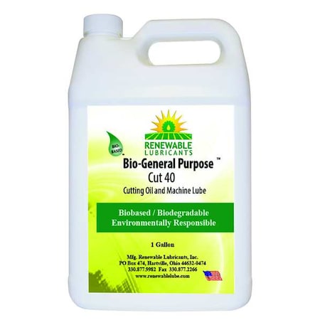 Renewable Lubricants Cutting Oil, 1 gal, Bottle 86833