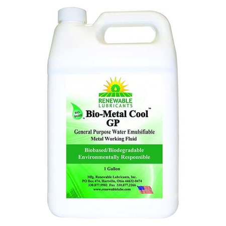 Renewable Lubricants Cutting Oil, 1 gal, Bottle 86803