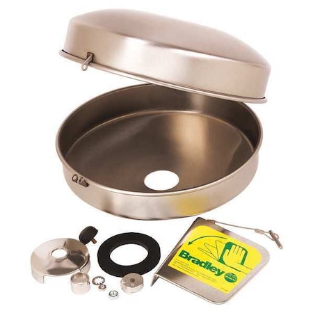 Bradley Retrofit Dust Cover w/Bowl, Stainless Steel, Silver, For Use With, Eyewash S45-2396