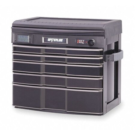 Waterloo Heavy Duty Top chest, 5 Drawer, Black Pearl, Steel, 27" W x 19" D x 24" H PXT5165BK