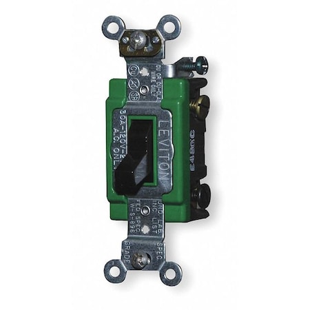 Leviton Wall Switch, 3-Way, 120/277V, 30A, Brn, Toggl 3033-2